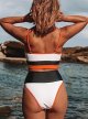 Women's Sporty Color Block High Waisted Bikini 2 Piece Swimming Suit