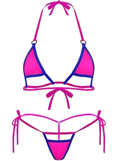 Women's Fashion Bikini Set Triangle Halter Top Sexy Lace Up