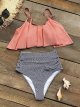 Women's High Waisted Falbala Bikini Set